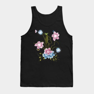 Aesthetic Flowers and Butterflies illustration Tank Top
